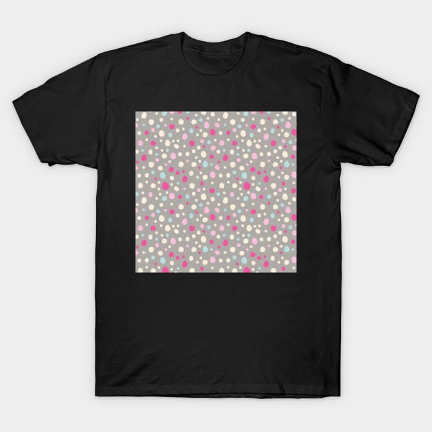 Grey and Pink Polka Dot T-Shirt by greenoriginals